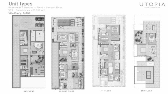 Villa floor plan, 7 bedrooms in UTOPIA No. 11008 (2D)